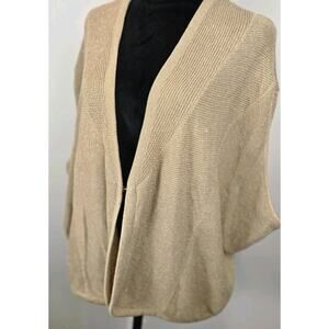 Gold Metallic Jennifer Lopez JLO Sweater Shrug LARGE Shimmer Glam Front Hook